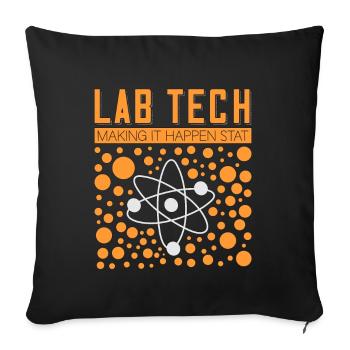 Technicien de laboratoire Lab Tech Science Cadeau - Housse de coussin décorative 45 x 45 cm - noir - Devant