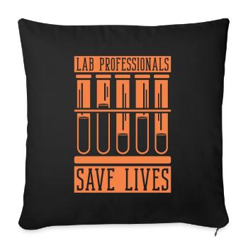 Laboratory Technician Science Lab Tech Gift - Sofa pillowcase 17,3'' x 17,3'' (45 x 45 cm) - black - Front