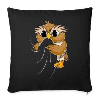 Eulen Liebhaber Kinder Damen Mädchen Eule - Sofakissenbezug 45 x 45 cm - Schwarz - Vorne