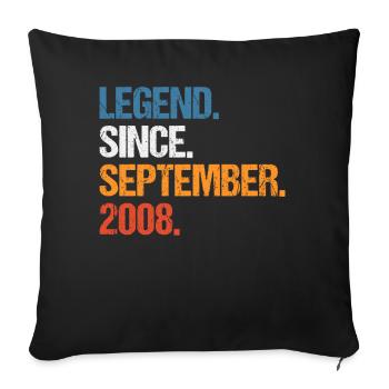 Légende depuis septembre 2008 Anniversaire - Housse de coussin décorative 45 x 45 cm - noir - Devant