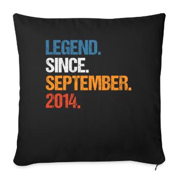 Légende depuis septembre 2014 Anniversaire - Housse de coussin décorative 45 x 45 cm - noir - Devant