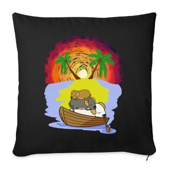 Aventure Loisirs Vacances Prêts pour chiens Chapeaux endormis - Housse de coussin décorative 45 x 45 cm - noir - Devant