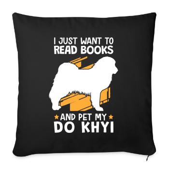 Faites un trait de Khyi et lisez le dogue tibétain - Housse de coussin décorative 45 x 45 cm - noir - Devant
