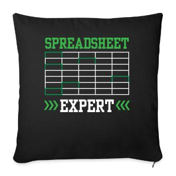 Spreadsheet Experte Buchhalter Arbeit Tabelle - Sofakissenbezug 45 x 45 cm - Schwarz - Vorne