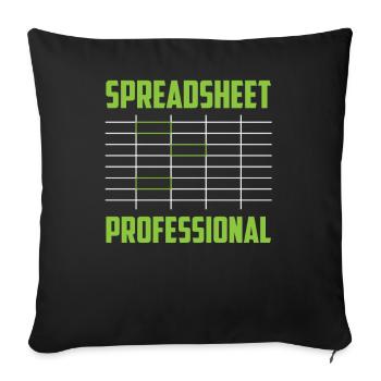 Spreadsheet Professional Work Table Accountant - Sofa pillowcase 17,3'' x 17,3'' (45 x 45 cm) - black - Front