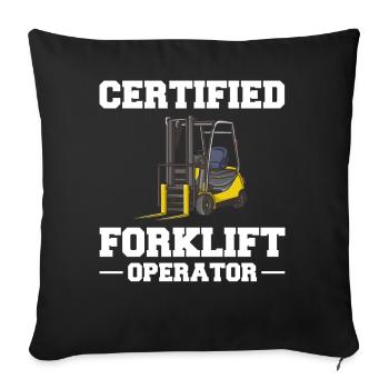 Forklift Driver Forklift Lift Truck - Sofa pillowcase 17,3'' x 17,3'' (45 x 45 cm) - black - Front
