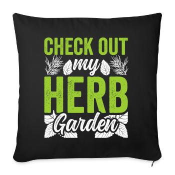 Découvrez mes herbes de jardin d’herbes aromatiques - Housse de coussin décorative 45 x 45 cm - noir - Devant