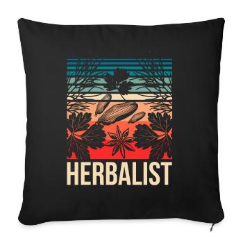 Herb Collector Herb Herb Garden - Sofa pillowcase 17,3'' x 17,3'' (45 x 45 cm) - black - Front
