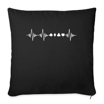 Poker Heartbeat - Sofa pillowcase 17,3'' x 17,3'' (45 x 45 cm) - black - Front