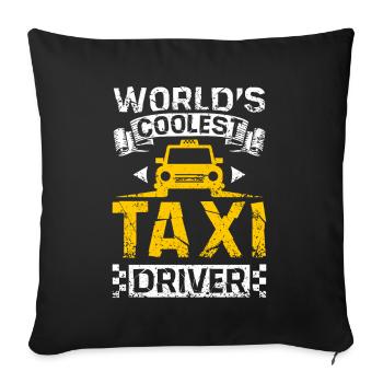 Worlds coolest taxi driver - Sofa pillowcase 17,3'' x 17,3'' (45 x 45 cm) - black - Front