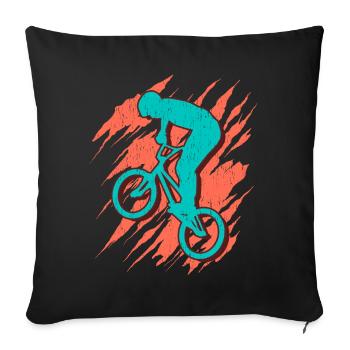 BMX Fahrrad Motiv Jungs Freestyle BMX Kinder - Sofakissenbezug 45 x 45 cm - Schwarz - Vorne