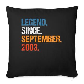 Légende depuis septembre 2003 Anniversaire - Housse de coussin décorative 45 x 45 cm - noir - Devant