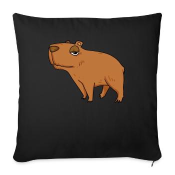 Capybara Wasserschwein - Housse de coussin décorative 45 x 45 cm - noir - Devant