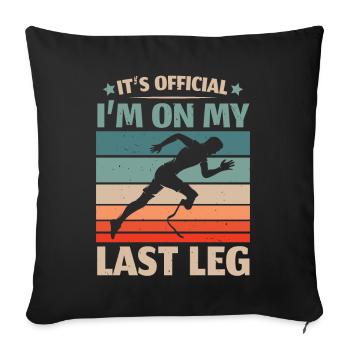 It is official that I am on my last leg - Sofa pillowcase 17,3'' x 17,3'' (45 x 45 cm) - black - Front