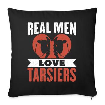 Les vrais hommes adorent Tarsier Faune Animal Tarsier - Housse de coussin décorative 45 x 45 cm - noir - Devant