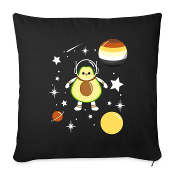 Avocado Astronaut Gay Bear Pride - Sofakissenbezug 45 x 45 cm - Schwarz - Vorne