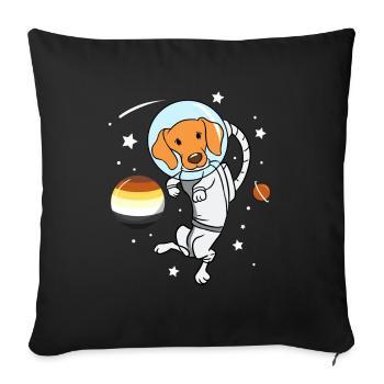 Hund Astronaut Gay Bear Pride - Sofakissenbezug 45 x 45 cm - Schwarz - Vorne