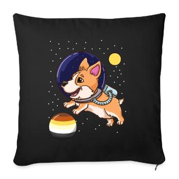 Corgi Astronaut Gay Bear Pride - Sofakissenbezug 45 x 45 cm - Schwarz - Vorne