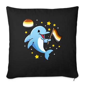 Delfin im Weltraum Gay Bear Pride - Sofakissenbezug 45 x 45 cm - Schwarz - Vorne