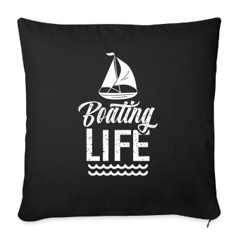 Boating Life Yacht Ship Sailboat Boat - Sofa pillowcase 17,3'' x 17,3'' (45 x 45 cm) - black - Front