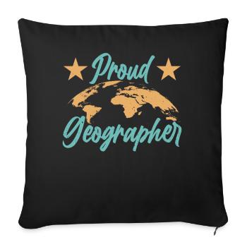 Proud Geography Geography Geography Student - Sofa pillowcase 17,3'' x 17,3'' (45 x 45 cm) - black - Front