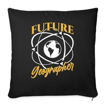 Future Geography Student Geography - Sofa pillowcase 17,3'' x 17,3'' (45 x 45 cm) - black - Front