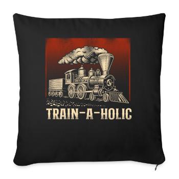 Conducteur de train à vapeur Trainspotting - Housse de coussin décorative 45 x 45 cm - noir - Devant