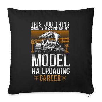 Steam Train Driver Trainspotting - Sofa pillowcase 17,3'' x 17,3'' (45 x 45 cm) - black - Front