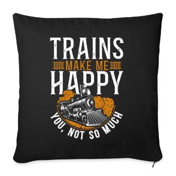 Conducteur de train à vapeur Trainspotting - Housse de coussin décorative 45 x 45 cm - noir - Devant