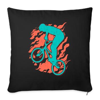 BMX Fahrrad Motiv Junge Freestyle BMX Kinder - Sofakissenbezug 45 x 45 cm - Schwarz - Vorne