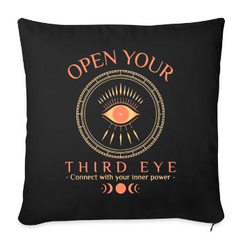 "Open Your Third Eye" Mystical Spiritual Awakening - Sofa pillowcase 17,3'' x 17,3'' (45 x 45 cm) - black - Front