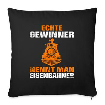 Eisenbahner Eisenbahn Zug Beruf Spruch - Sofakissenbezug 45 x 45 cm - Schwarz - Vorne