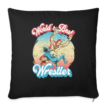 Wrestling Fighter Le meilleur lutteur du monde - Housse de coussin décorative 45 x 45 cm - noir - Devant