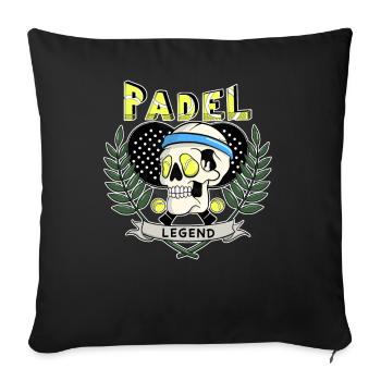 Padel Legende Totenkopf mit Padel Tennis Bälle als - Sofakissenbezug 45 x 45 cm - Schwarz - Vorne