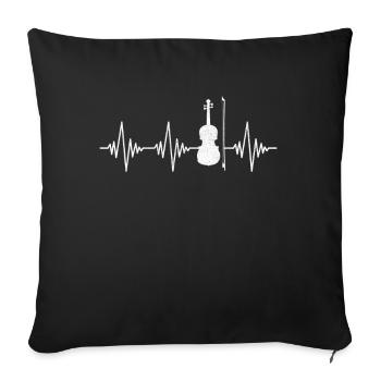 Violin Heartbeat - Sofa pillowcase 17,3'' x 17,3'' (45 x 45 cm) - black - Front