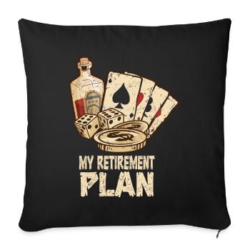 Prévoyance vieillesse pour les joueurs de poker au poker - Housse de coussin décorative 45 x 45 cm - noir - Devant