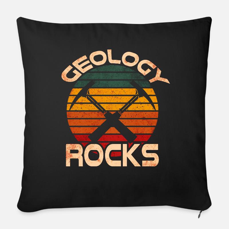 Geology rocks - Sofa pillowcase 17,3'' x 17,3'' (45 x 45 cm) - black