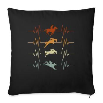 Show Jumping Equestrian Sport Horse Riding Rider - Sofa pillowcase 17,3'' x 17,3'' (45 x 45 cm) - black - Front