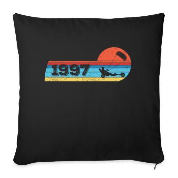 Kite-Strand-Segler né en 1997 Anniversaire - Housse de coussin décorative 45 x 45 cm - noir - Devant