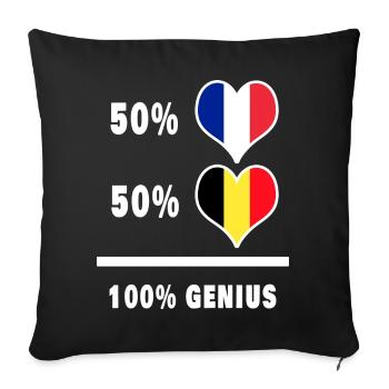 La France et la Belgique génie / cadeau - Housse de coussin décorative 45 x 45 cm - noir - Devant
