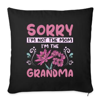 Je ne suis pas la maman je suis la grand-mère - Housse de coussin décorative 45 x 45 cm - noir - Devant