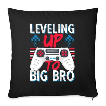 Brother Loading Offspring - Leveling Up To Big Bro - Sofa pillowcase 17,3'' x 17,3'' (45 x 45 cm) - black - Front