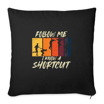 Shortcut Run Jump Flip Freerunning Acrobatics - Sofa pillowcase 17,3'' x 17,3'' (45 x 45 cm) - black - Front