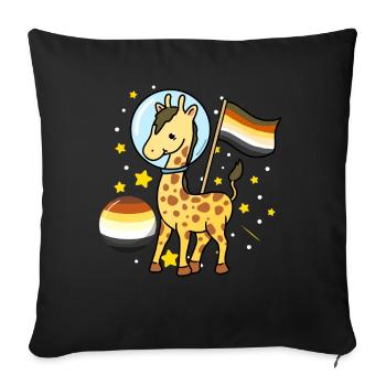 Giraffe Astronaut Gay Bear Pride - Sofakissenbezug 45 x 45 cm - Schwarz - Vorne
