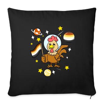 Chicken in Space Gay Bear - Sofa pillowcase 17,3'' x 17,3'' (45 x 45 cm) - black - Front