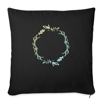 Cadre pour chasseurs avec ligne de décoration florale - Housse de coussin décorative 45 x 45 cm - noir - Devant