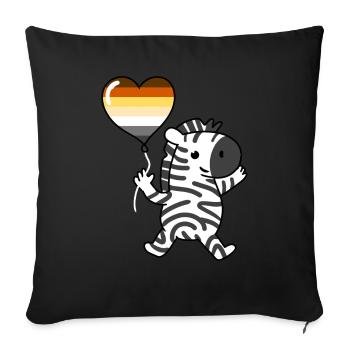 Zebra Heart Balloon Gay Bear - Sofa pillowcase 17,3'' x 17,3'' (45 x 45 cm) - black - Front