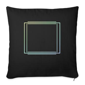 Lignes colorées Décoration de cadre carré - Housse de coussin décorative 45 x 45 cm - noir - Devant