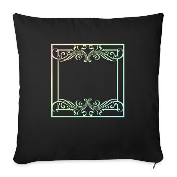 Colorful ornaments in the frame line stroke - Sofa pillowcase 17,3'' x 17,3'' (45 x 45 cm) - black - Front