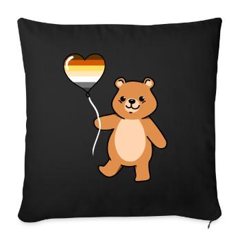 Teddybär Ballon Gay Bear Pride - Sofakissenbezug 45 x 45 cm - Schwarz - Vorne